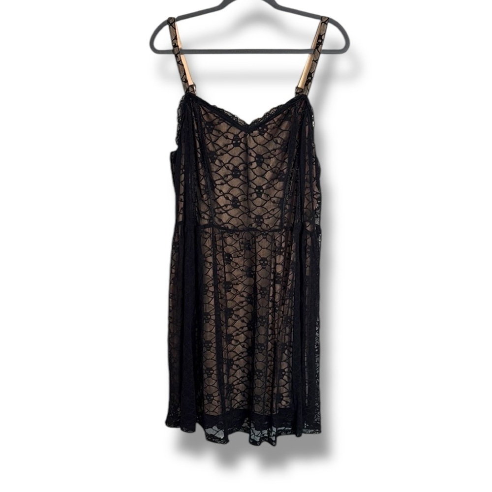 Vintage Tripp NYC Skeleton Lace Mini Dress- Missing Ribbon Size Large Punk LBD